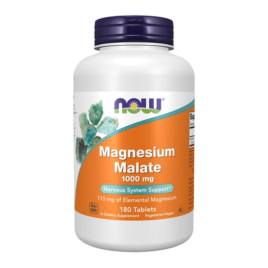 Supplements, Magnesium Malate 1000 Mg, Energy Production*, Nervous System Support*, 180 Tablets
