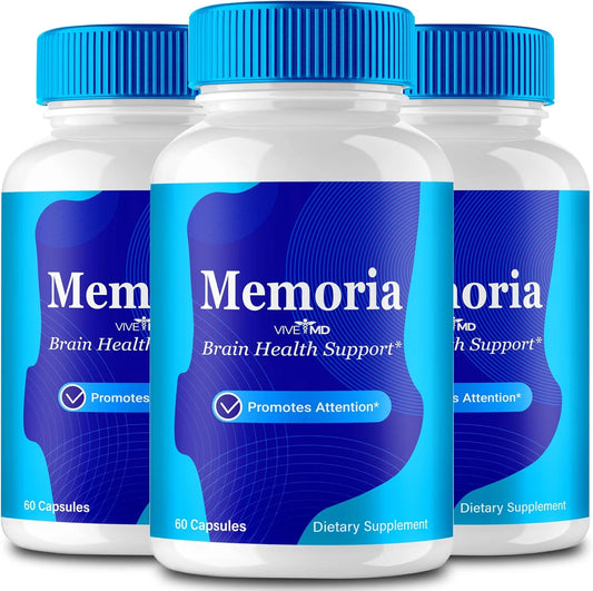 Memoria Brain Supplements for Memory and Focus Capsules (3 Pack)