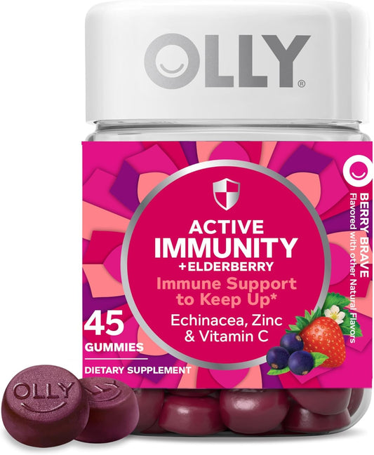 Immunity Gummy, Immune Support, Elderberry, Zinc, Vitamin C, Supplement, Berry Flavor, 15 Day Supply - 45 Count