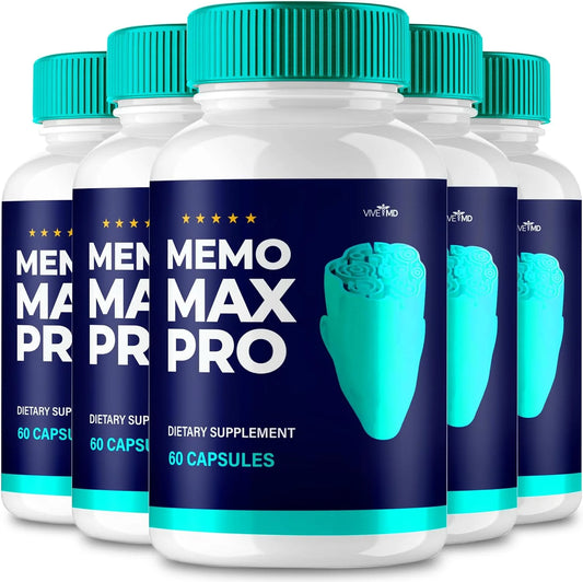 Memo Max Pro Brain Supplements for Memory and Focus Capsules (5 Pack)