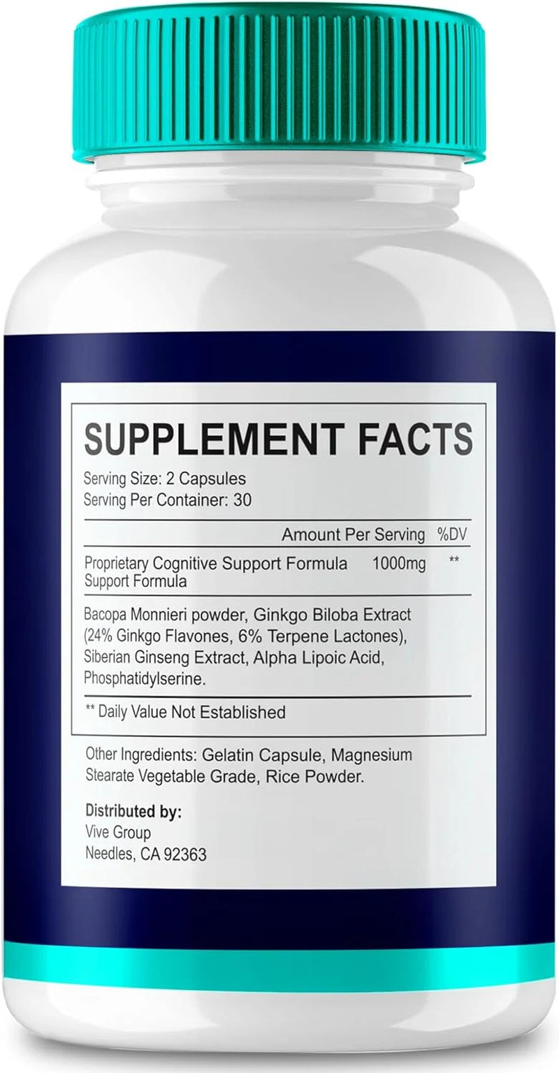Memo Max Pro Brain Supplements for Memory and Focus Capsules (5 Pack)