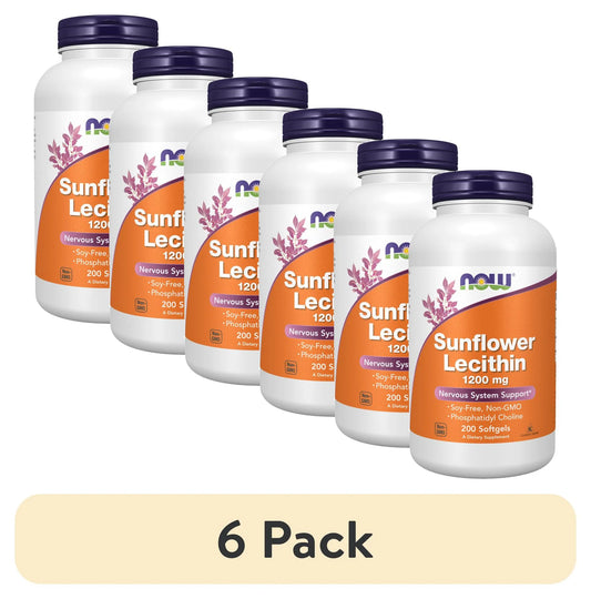 (6 Pack) Supplements, Sunflower Lecithin 1200 Mg with Phosphatidyl Choline, 200 Softgels