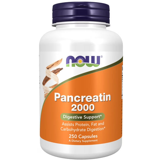 Supplements, Pancreatin 2000 with Naturally Occurring Protease (Protein Digesting), Amylase (Carbohydrate Digesting), and Lipase (Fat Digesting) Enzymes, 250 Capsules