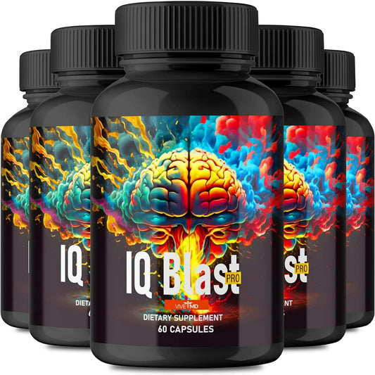 IQ Blast Pro Capsules, Iqblast Pro Brain Supplements for Memory and Focus Pills (5 Pack)