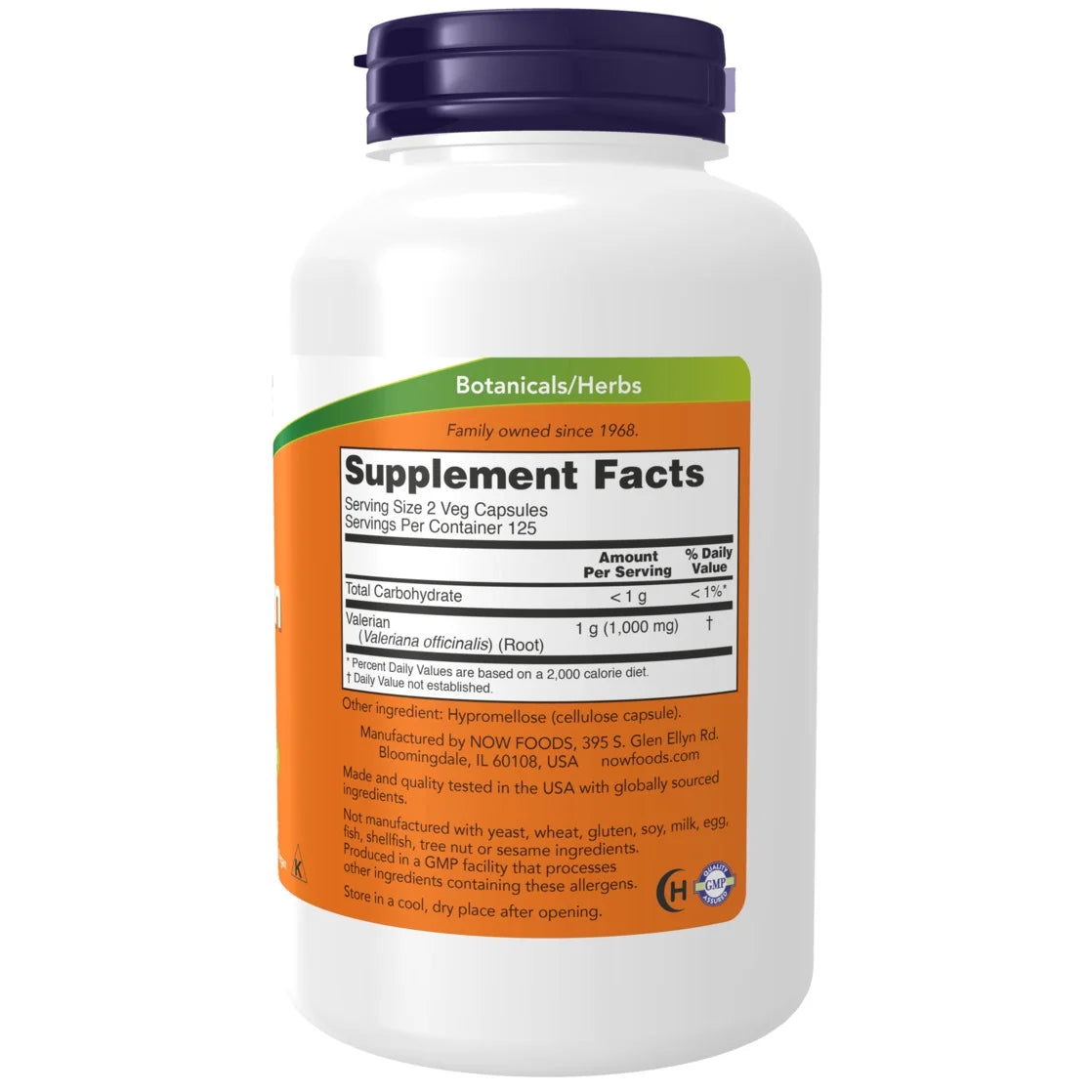 Supplements, Valerian Root (Valeriana Officinalis) 500 Mg, Herbal Supplement, 250 Veg Capsules