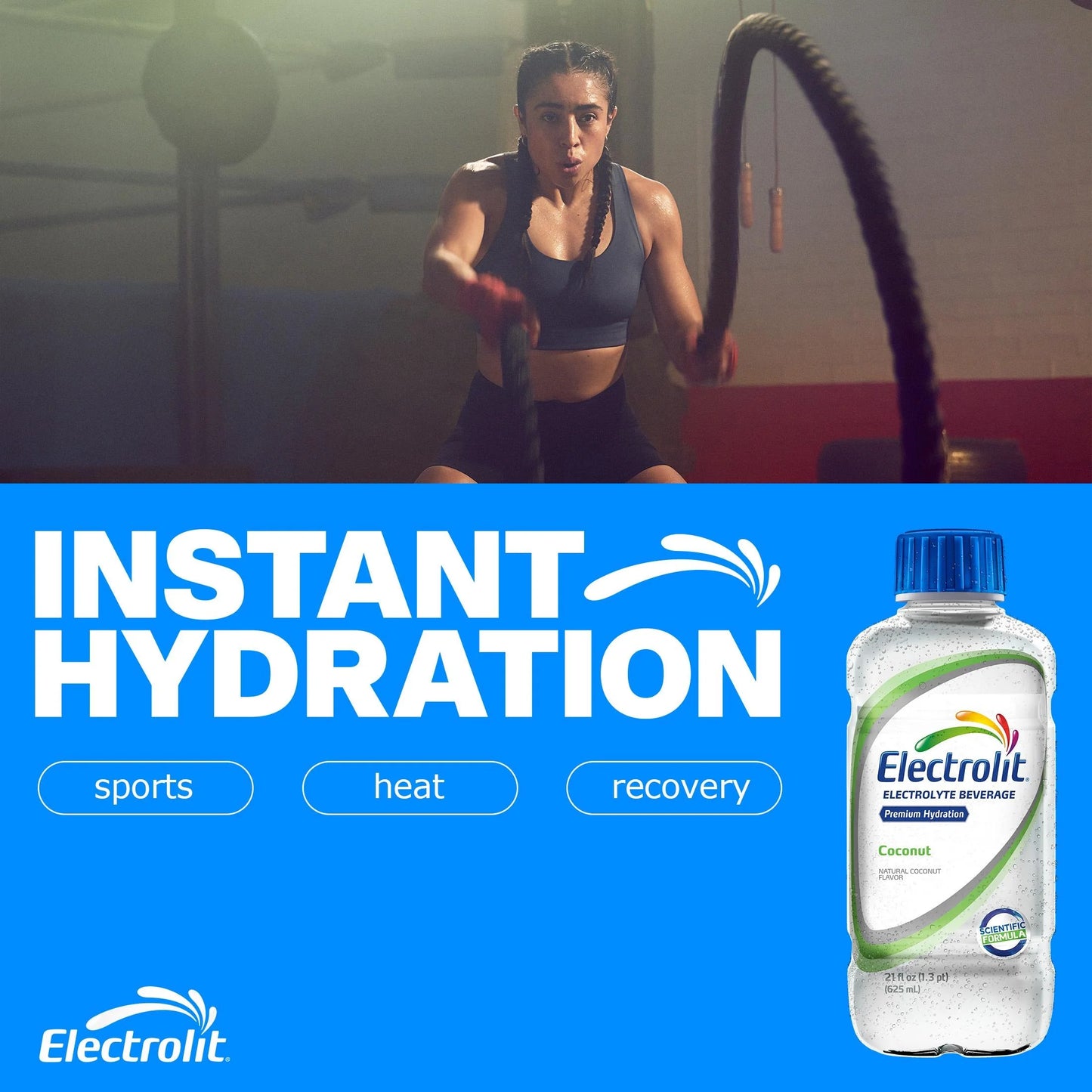 (6 Pack)  Electrolyte Drink, Coconut, 21Oz Bottle