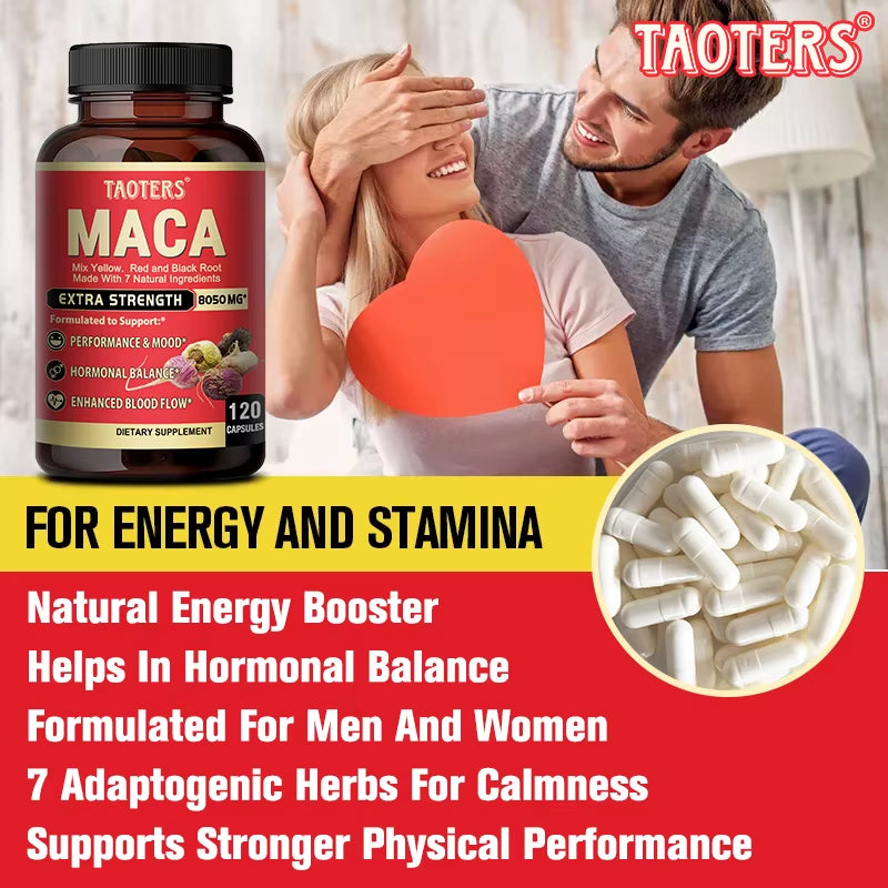 Maca Root Extract Supplements Support Energy, Endurance and Athletic Performance, Mood and Energy.