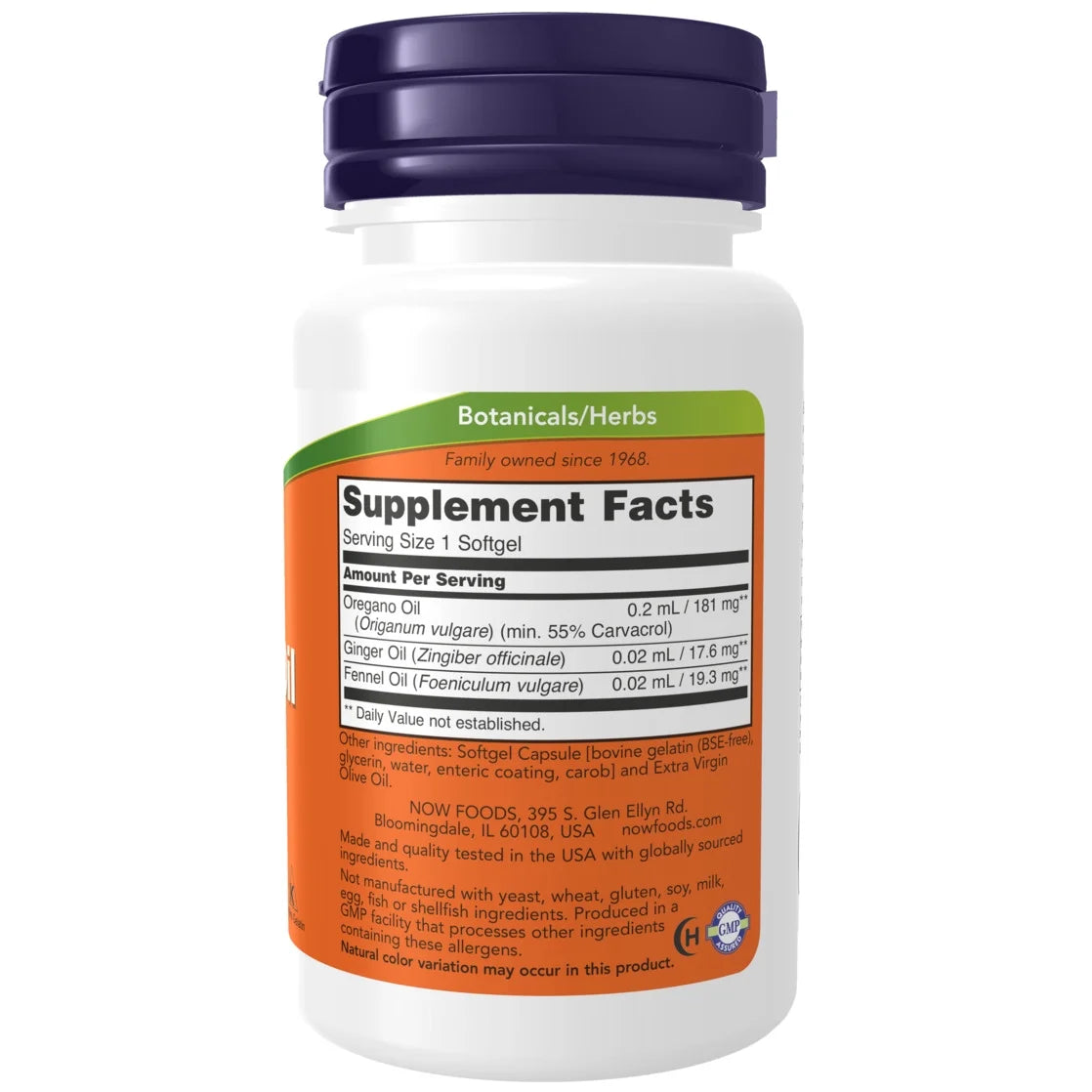 Supplements, Oregano Oil with Ginger and Fennel Oil, Enteric Coated, 90 Softgels