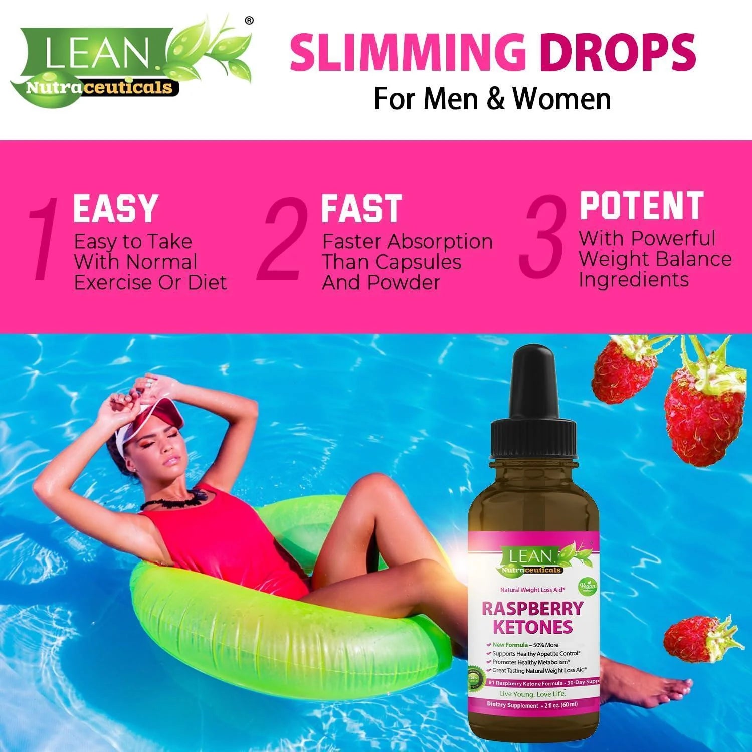 Weight Loss Keto Raspberry Ketone Drops 60 Ml Appetite Suppressant Fat Burner Diet Energy Supplement Metabolism Booster That Work for Belly for Men and Women Slim Faster than Gummy Pill Capsule Tea