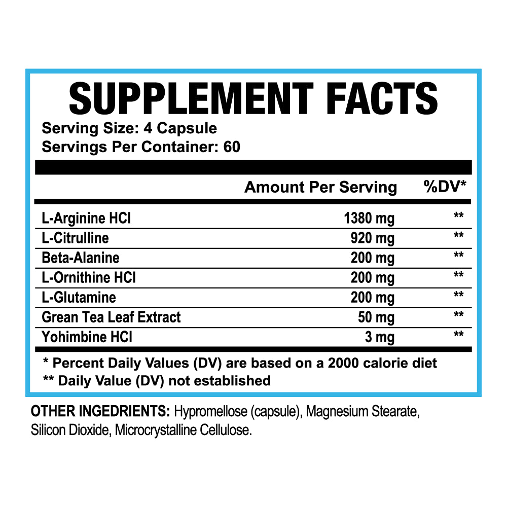 Nitric Oxide Booster Natural 1380 Mg L-Arginine, L-Citrulline, and Beta-Alanine Capsules for Vascularity & Energy, 240 Count