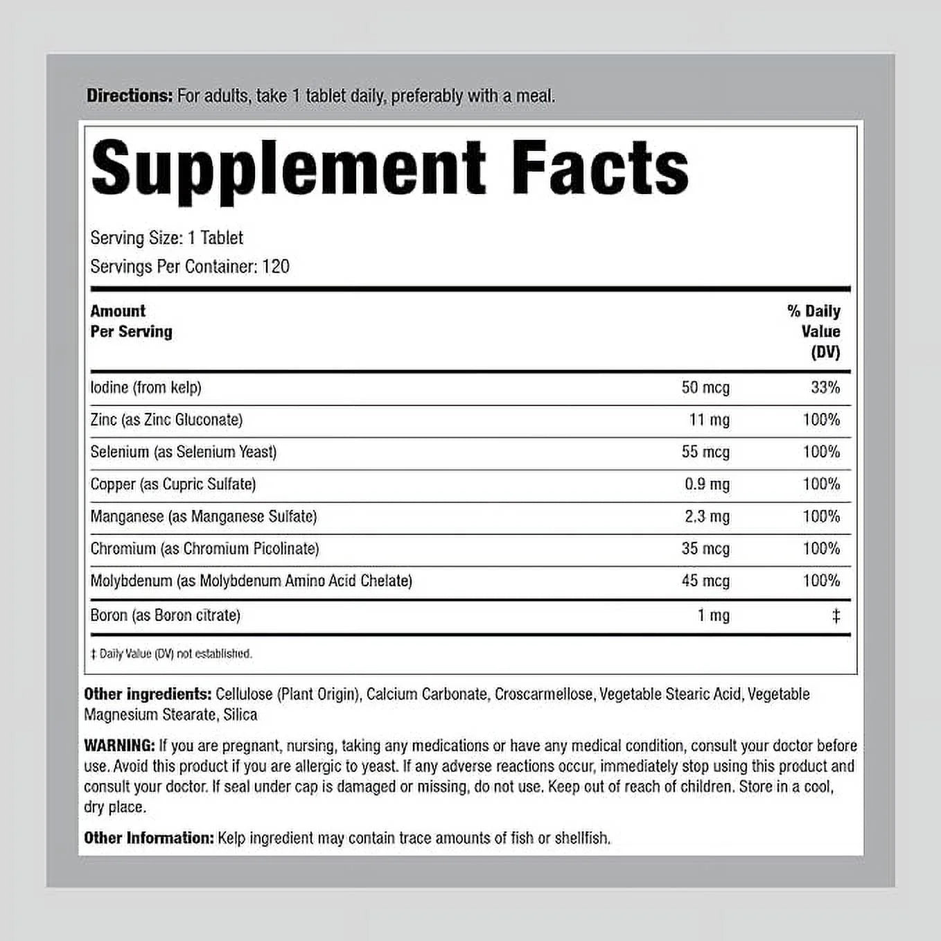 Trace Minerals Supplements | 120 Tablets | Therapeutic Grade | Non GMO, Gluten Free | by