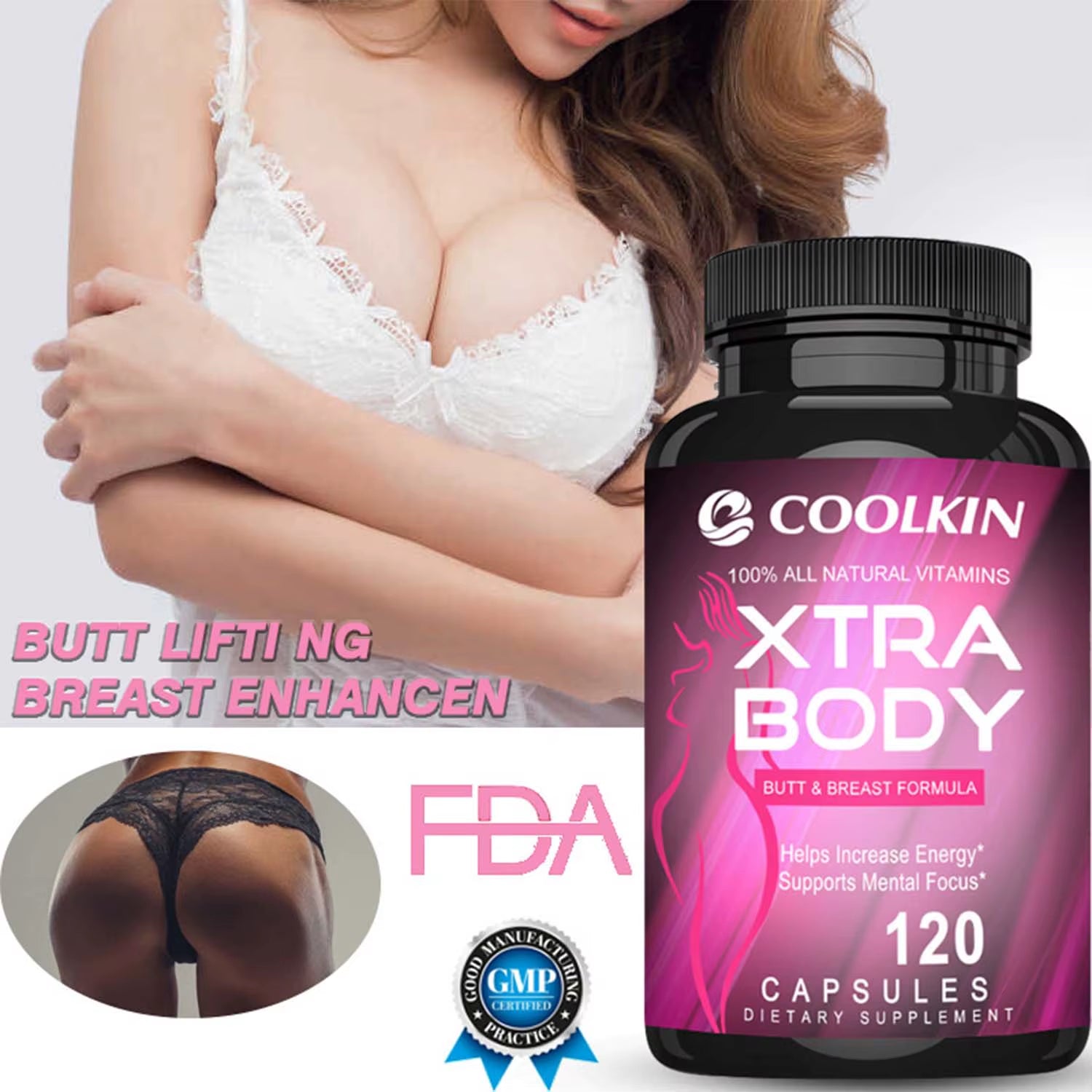 Women'S Health Supplements - Enhance Natural Curves, Anti-Sagging - 120 Capsules