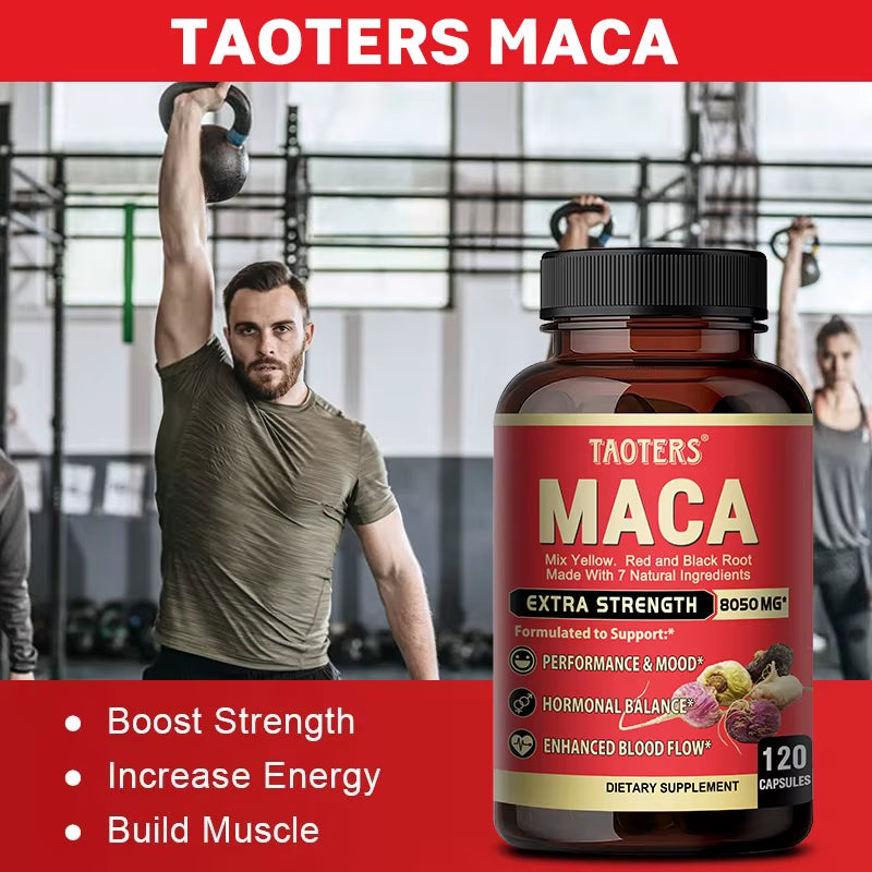 Maca Root Extract Supplements Support Energy, Endurance and Athletic Performance, Mood and Energy.