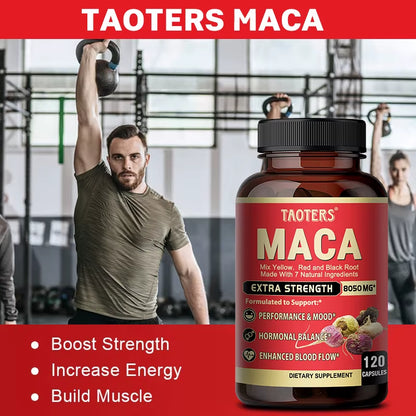 Maca Root Extract Supplements Support Energy, Endurance and Athletic Performance, Mood and Energy.