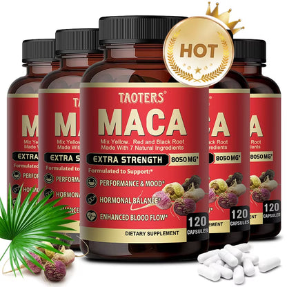 Maca Root Extract Supplements Support Energy, Endurance and Athletic Performance, Mood and Energy.