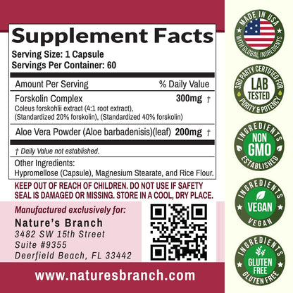 Forskolin for WEIGHT LOSS Supplements | Maximum Strength, Men & Women | USA MADE