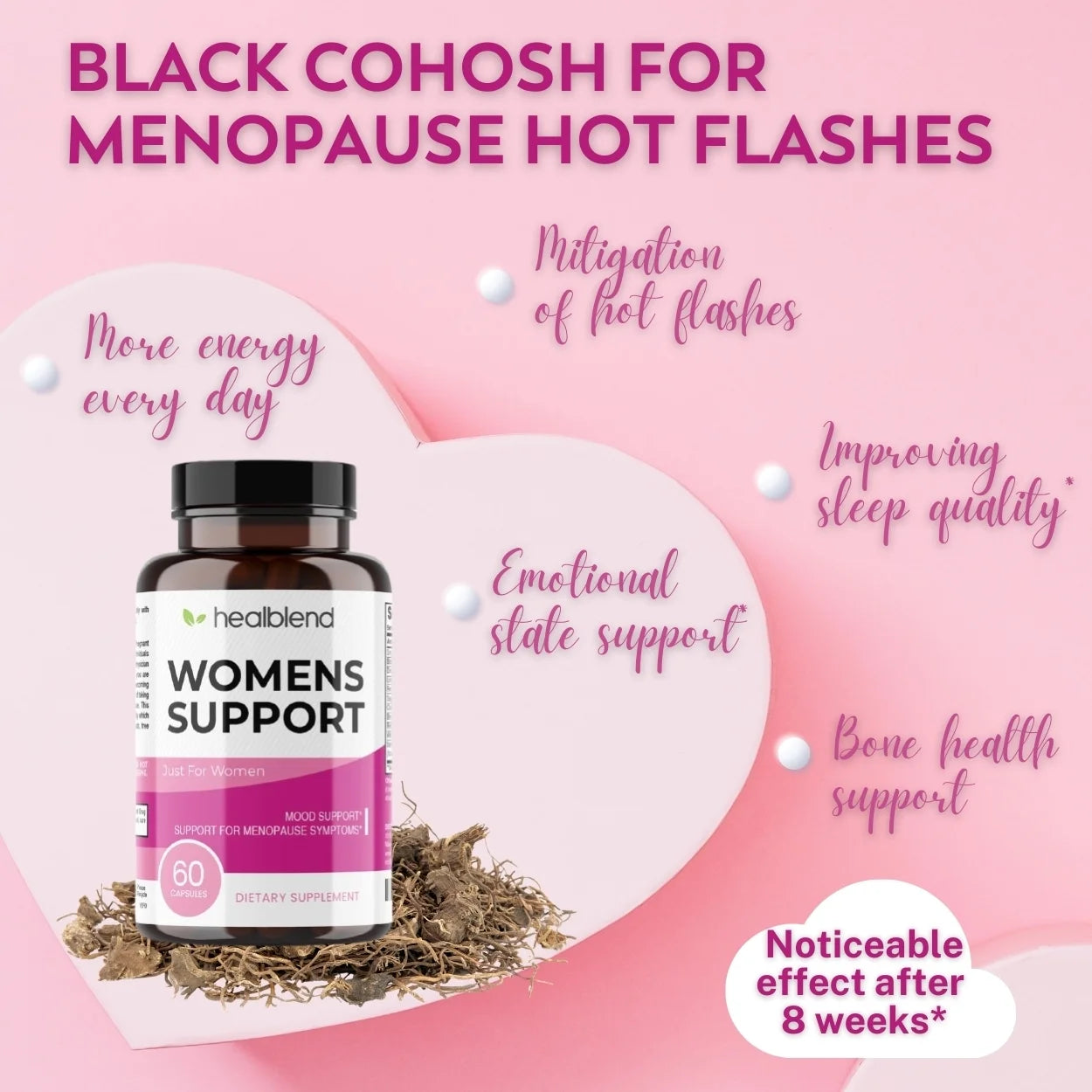Women'S Support Supplements - Reduces Menopause Symptoms, Hormonal Balance, Promote Healthy Mood - 60 Capsules