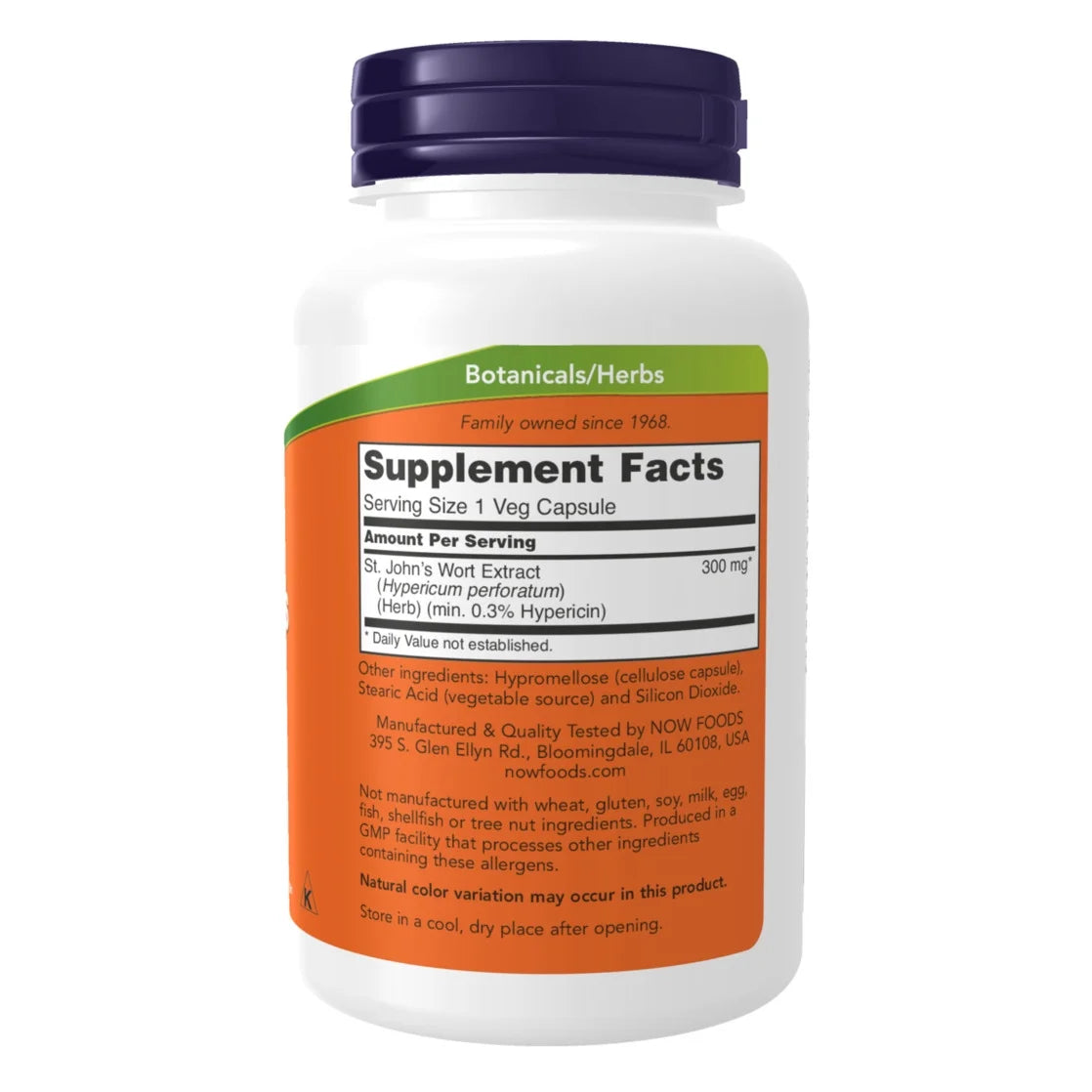 Supplements, St. John'S Wort (Hypericum Perforatum) 300 Mg, Standardized Extract, 250 Veg Capsules