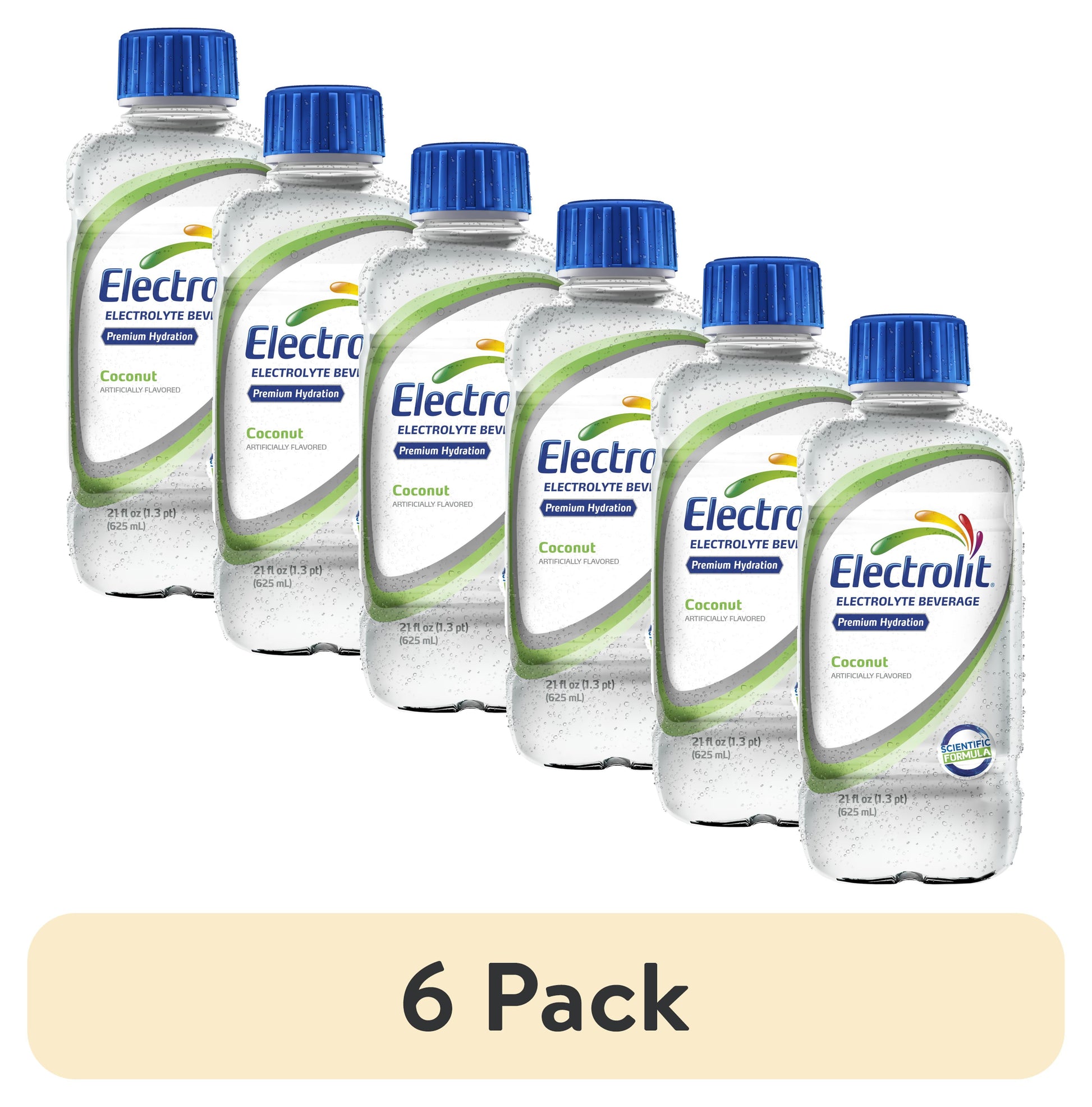 (6 Pack)  Electrolyte Drink, Coconut, 21Oz Bottle