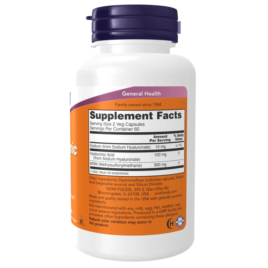 Supplements, Hyaluronic Acid 50 Mg with MSM, Joint Support*, 120 Veg Capsules