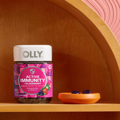 Immunity Gummy, Immune Support, Elderberry, Zinc, Vitamin C, Supplement, Berry Flavor, 15 Day Supply - 45 Count