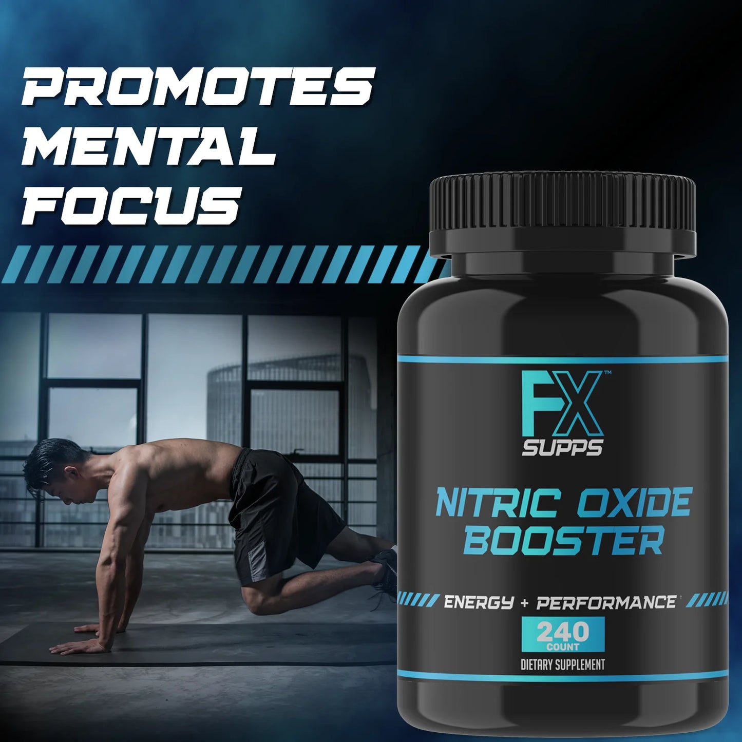 Nitric Oxide Booster Natural 1380 Mg L-Arginine, L-Citrulline, and Beta-Alanine Capsules for Vascularity & Energy, 240 Count