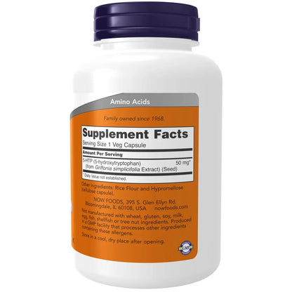 Supplements, 5-HTP (5-Hydroxytryptophan) 50 Mg, Neurotransmitter Support*, 180 Veg Capsules