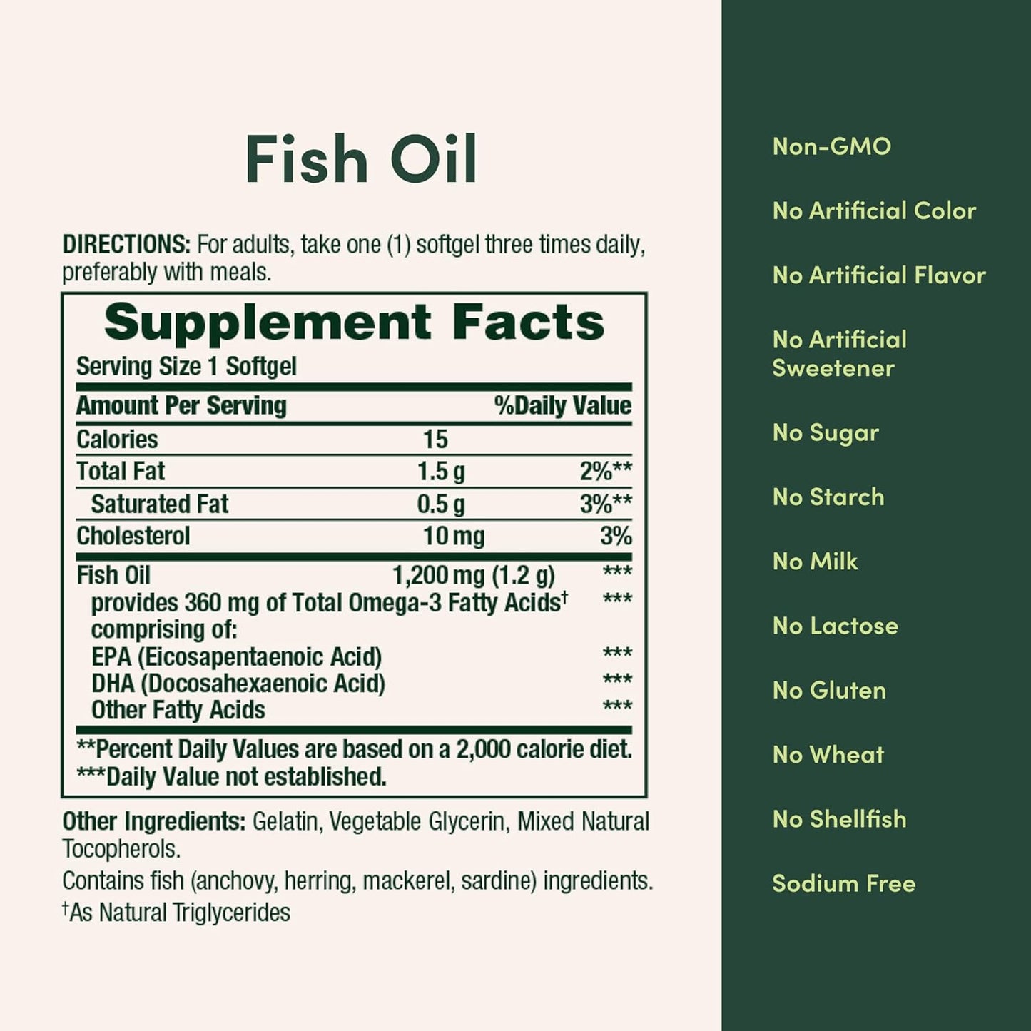 Fish Oil Omega 3 Supplements - Supports Heart Health, 1200 Mg Fish Oil, Omega-3, 200 Softgels (Pack of 1)