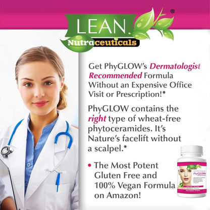 Phytoceramides 350Mg Ceramide Skin Care Hydration Moisture Restoring Beauty Supplement with Multivitamins A, C, D, E, Phyglow Super Vegan anti Aging Wrinkle Support Pills for Women and Men 30 Capsules