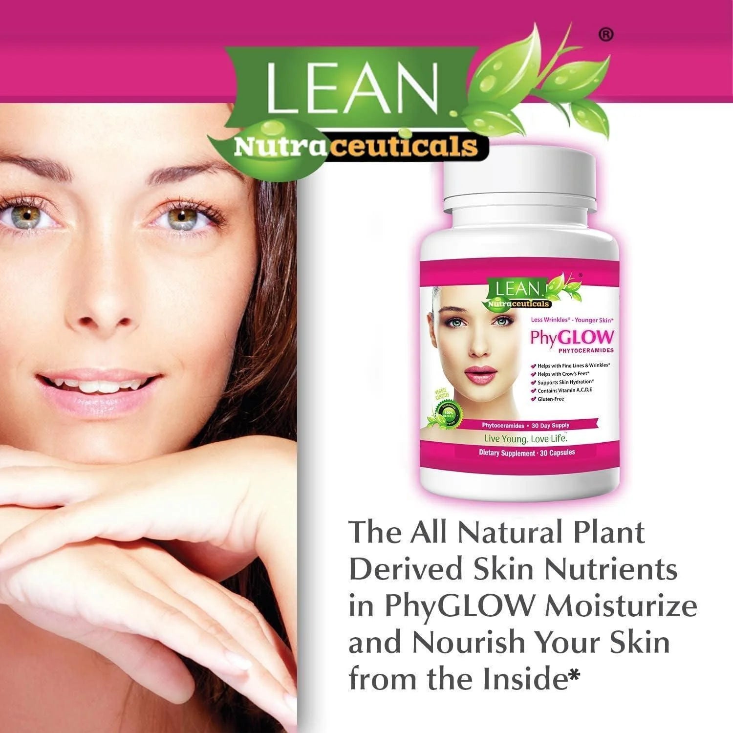 Skin Care Phytoceramides, 90 Day Hydration Focus Super Ceramide Supplements for Women and Men, Wrinkle Support Factor Pills, Give Youth to the Face with Multivitamin A, C, D, E Gluten Free 90 Capsules