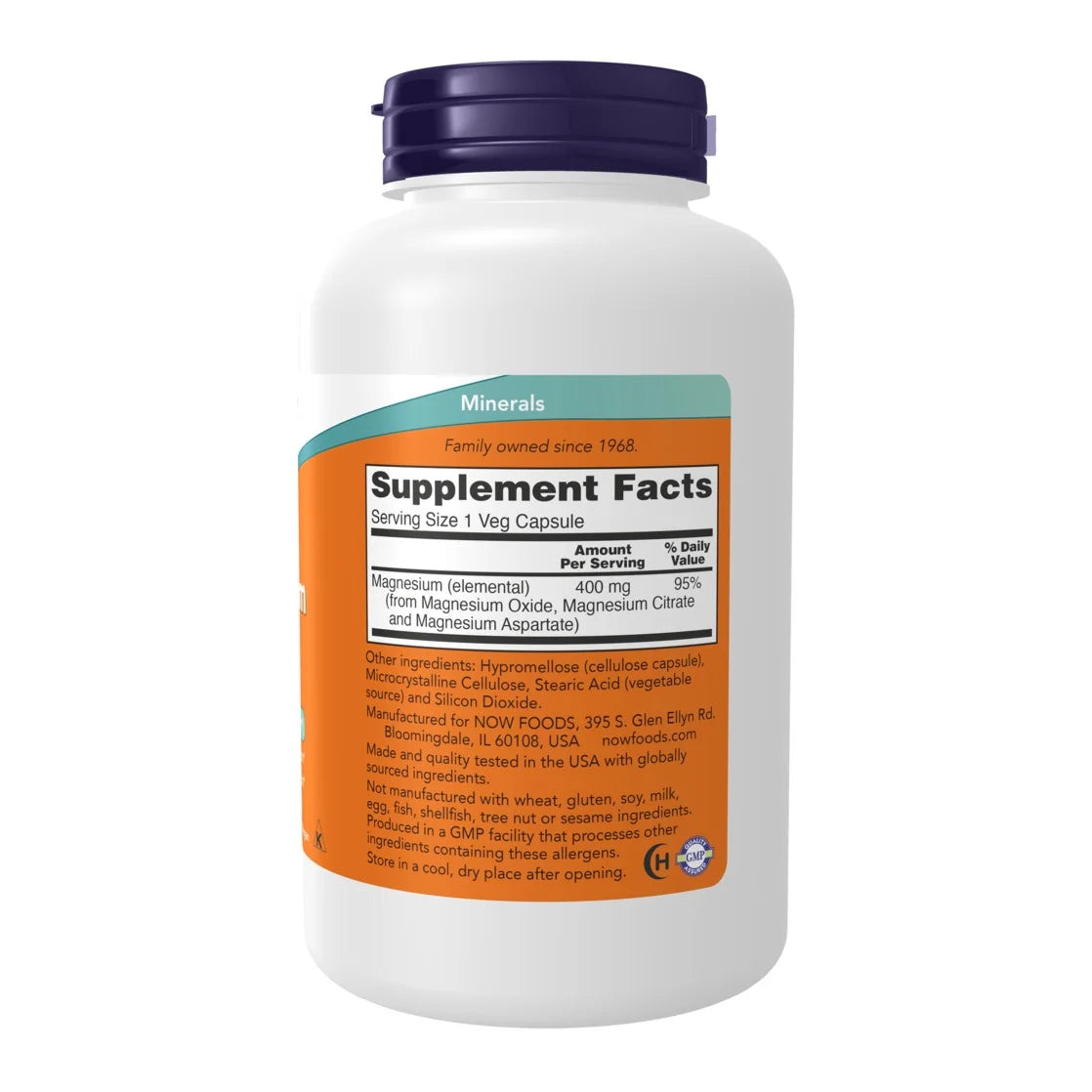 Supplements, Magnesium 400 Mg, Enzyme Function*, Nervous System Support*, 180 Veg Capsules