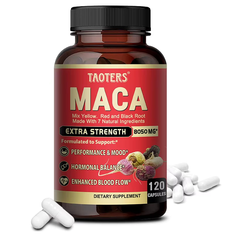 Maca Root Extract Supplements Support Energy, Endurance and Athletic Performance, Mood and Energy.