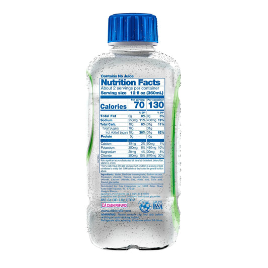 (6 Pack)  Electrolyte Drink, Coconut, 21Oz Bottle