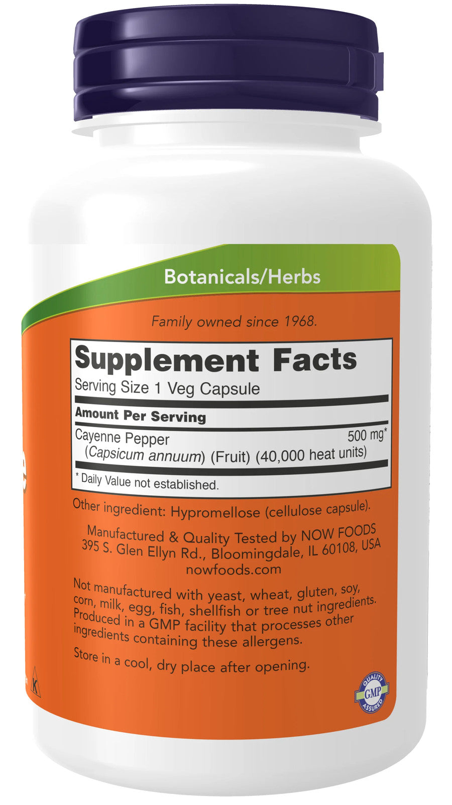 NOW Supplements - Cayenne 500 Mg 250 Veg Capsules