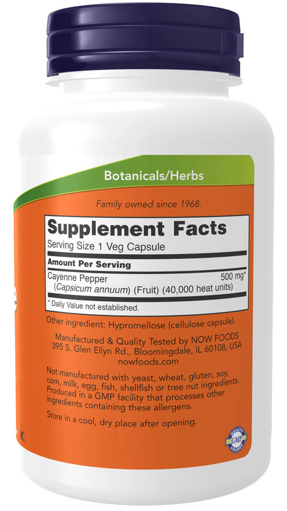 NOW Supplements - Cayenne 500 Mg 250 Veg Capsules