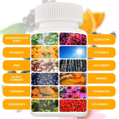 12 in 1 Premium Immune Defense Vitamins Immune Supplement W Vitamin D3 5000 IU Vitamin С 1000Mg Zinс 50Mg Luxe Choice for Premium Immune Support with Echinacea Elderberry and Ginger 120 Caps