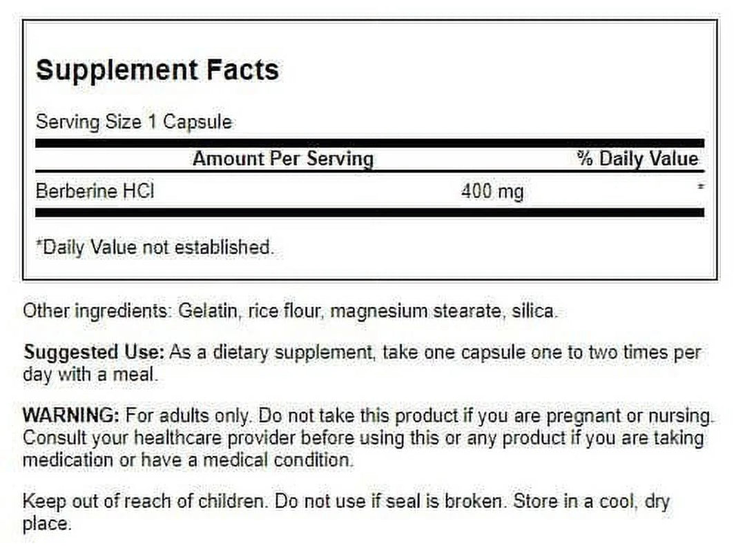 Herbal Supplements Berberine 400 Mg Capsule 60Ct