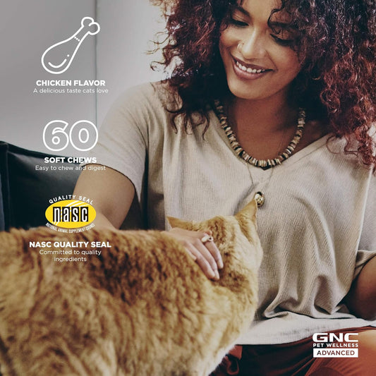 Pets Advanced Hip & Joint Health Cat Chew Supplements, Mobility and Joint Support Soft Chews for Cats, Treats Include Glucosamine, Chondroitin , and MSM, Feline Health Supplies, 60 Count