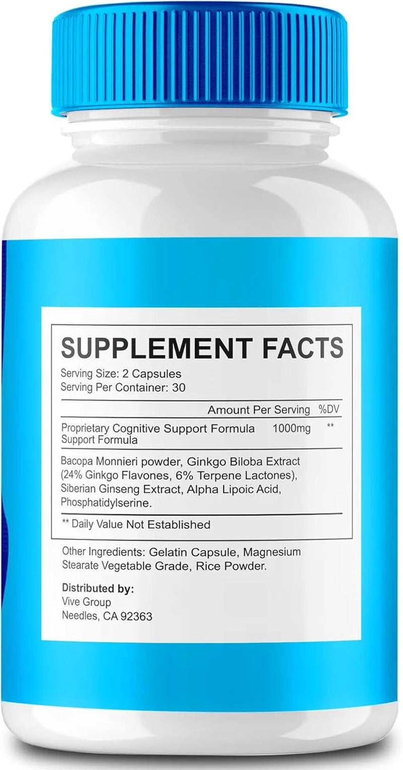 Memoria Brain Supplements for Memory and Focus Capsules (3 Pack)